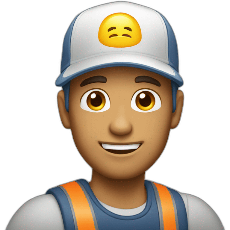 roofer wearing a cap emoji