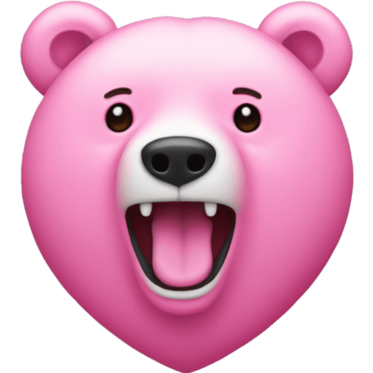 Pink hear with a bear next to it emoji