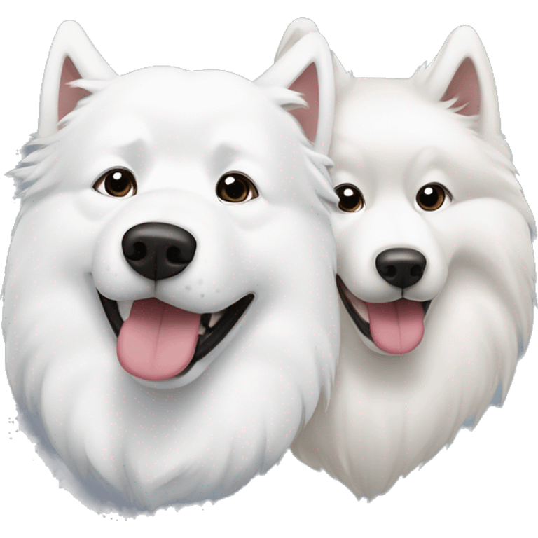 white samoyed and alaskan malamute emoji