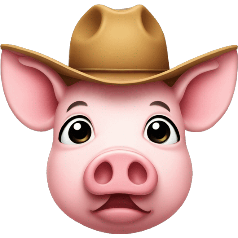 Pig with a cowboy hat on emoji