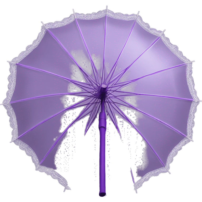 Realistic purple see through lace parasol. emoji