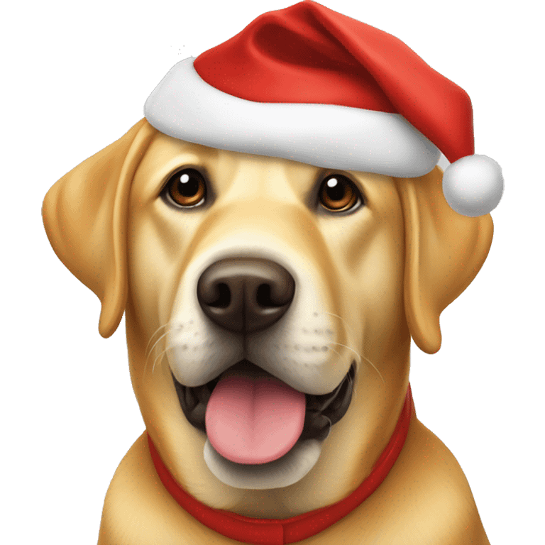 Red yellow lab with santa hat emoji