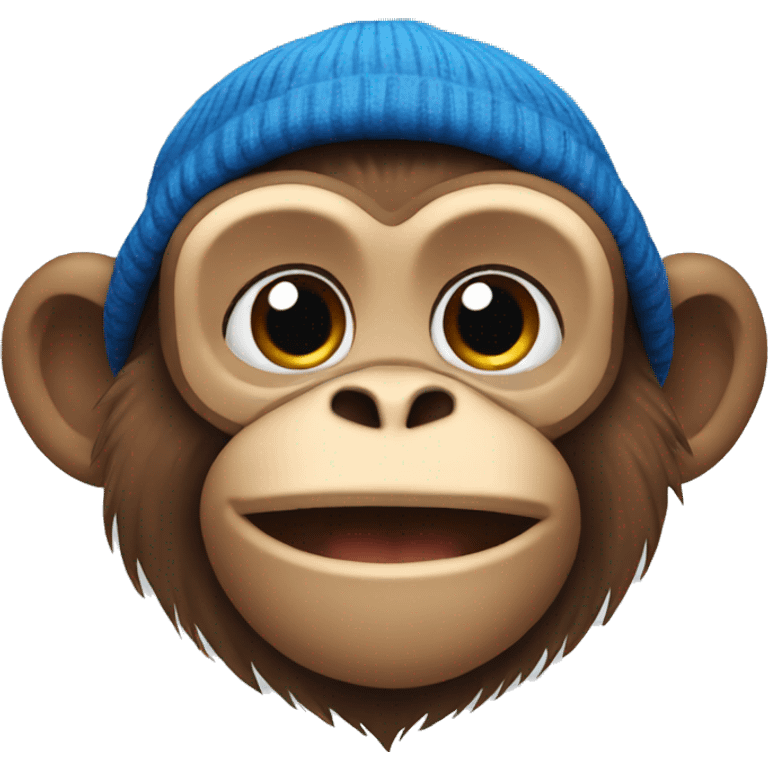 monkey with blue beanie emoji