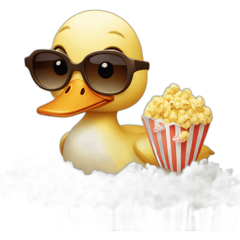 duck with popcorn in sunglass emoji