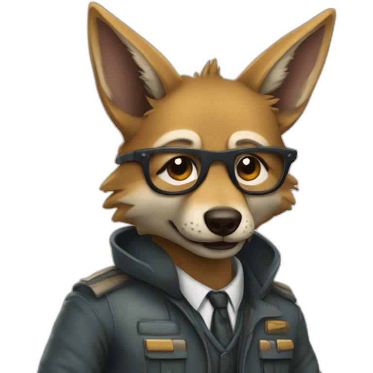 Chunky Jackal whit profesor outfit emoji