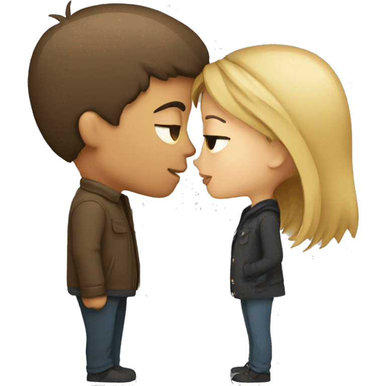 Guy and girl kissing emoji