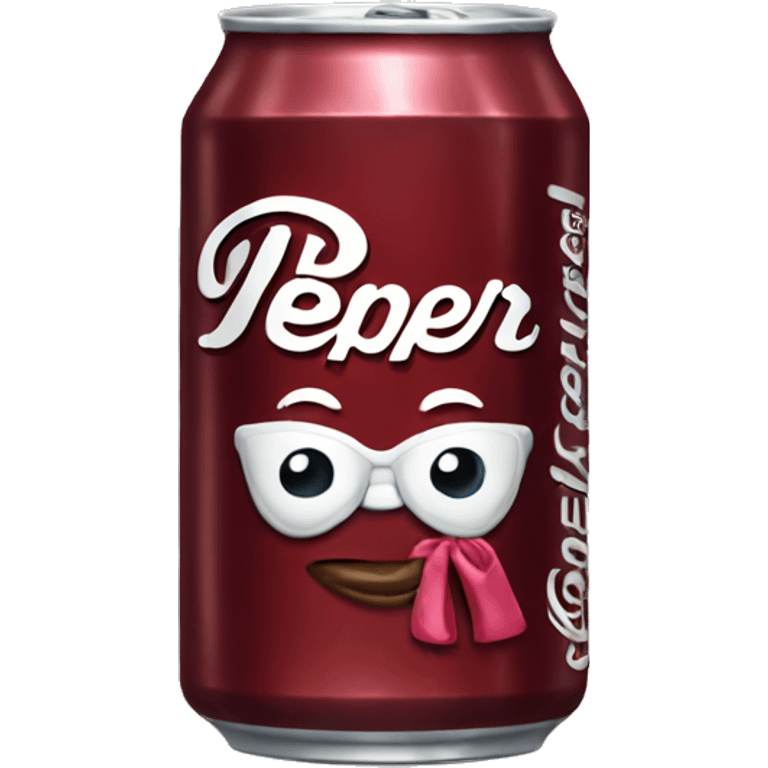 Dr Pepper can wearing a bow on  emoji