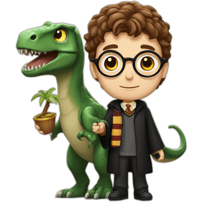 Harry Potter with small dinosaur emoji