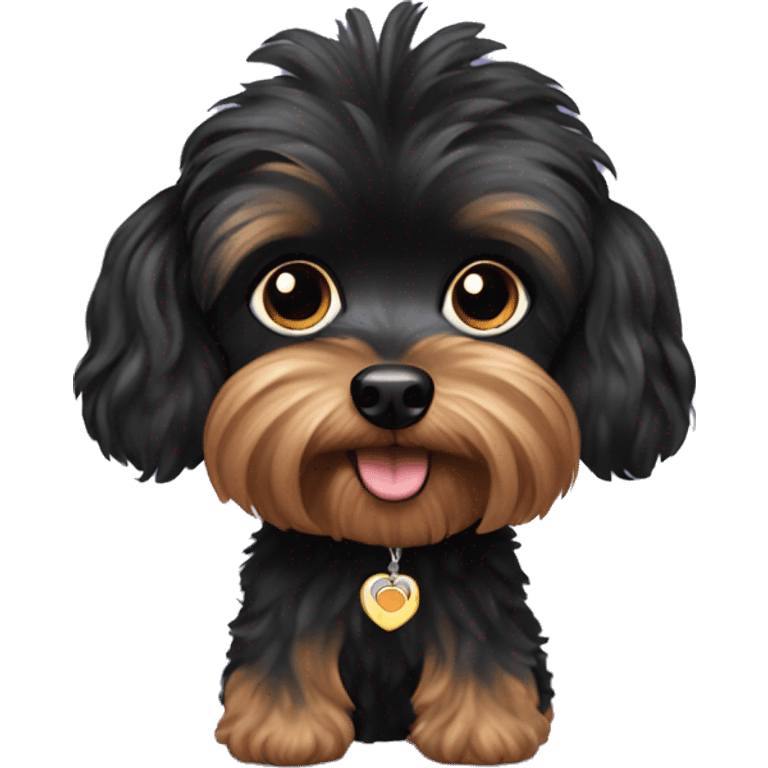 Black yorkie poodle  emoji