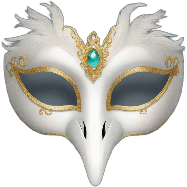 Swan inspired Masquerade mask emoji