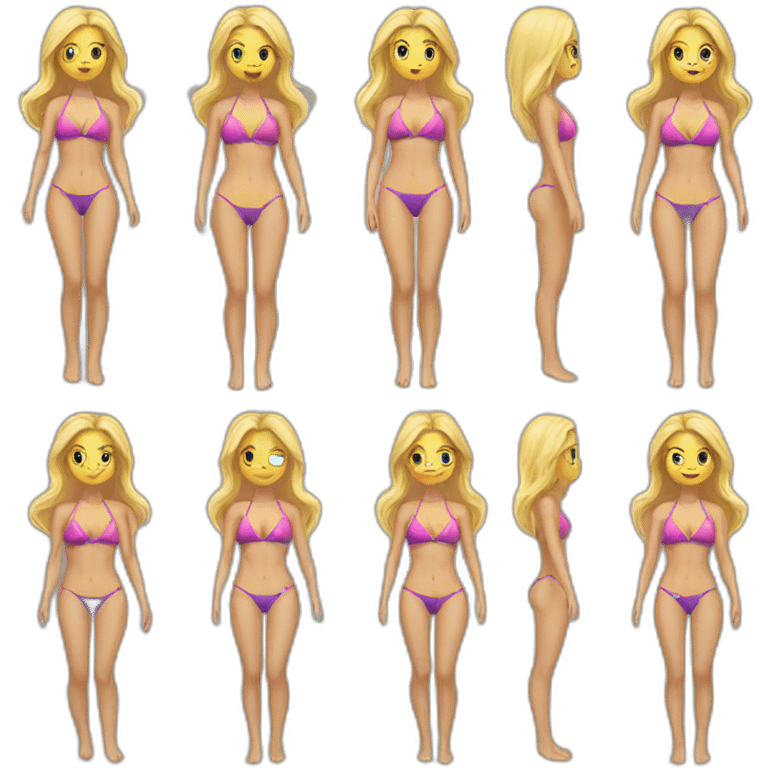 hot catgirl blonde swim suit emoji