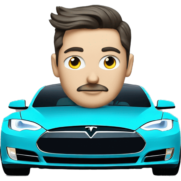 tesla in neon color emoji