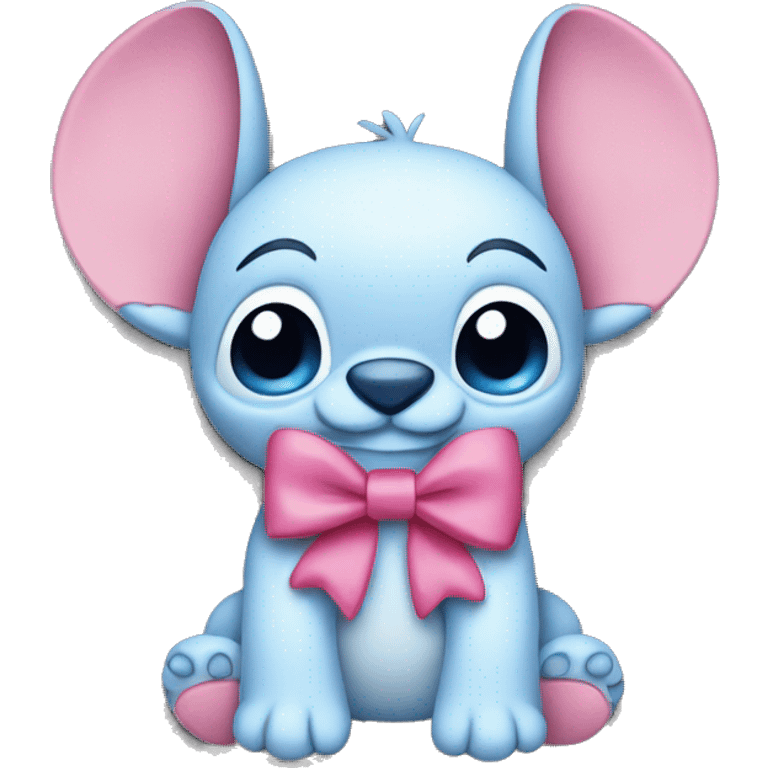 Stitch with pink bow emoji