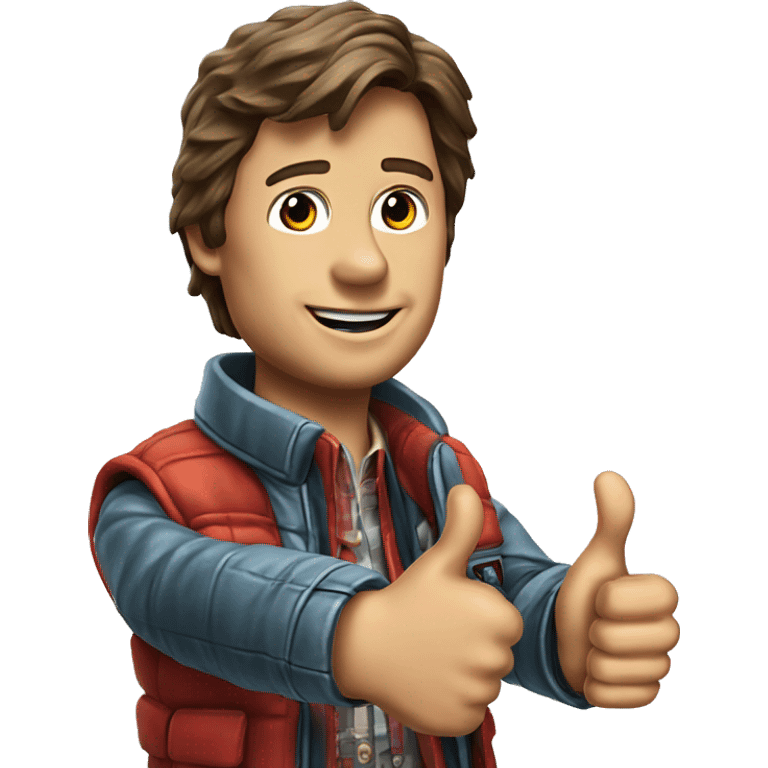 photorealistic Marty McFly thumbs up emoji