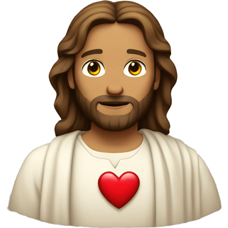 Jesus with heart in his hand emoji