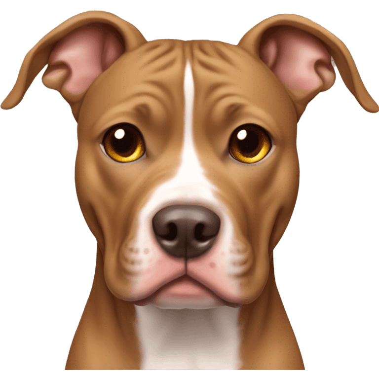 light brown american pitbull terrier with light brown eyes emoji