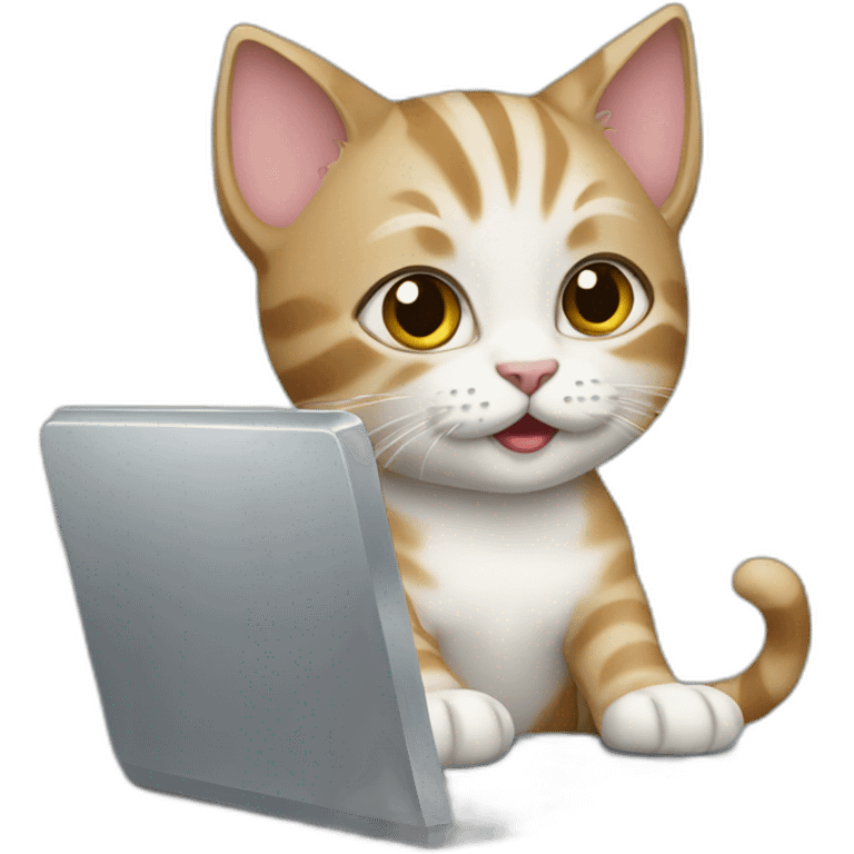 kitten with a laptop emoji