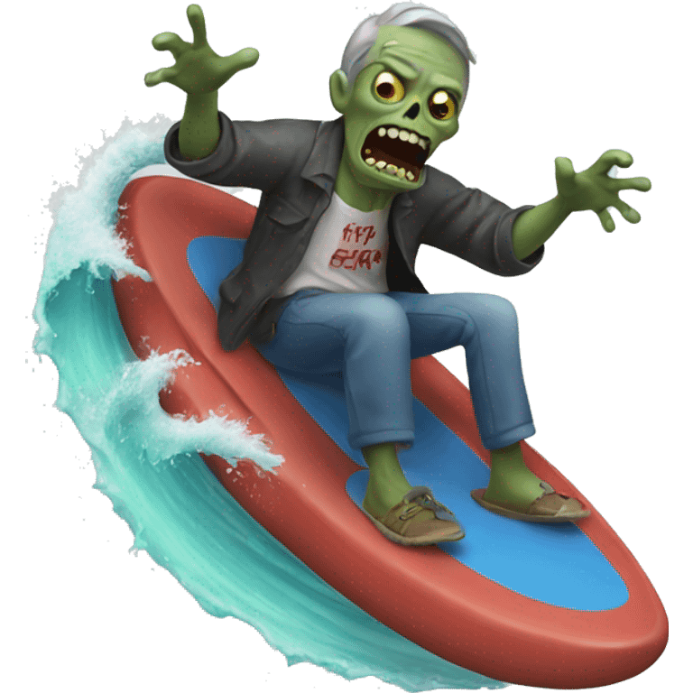 zombie riding a wave emoji