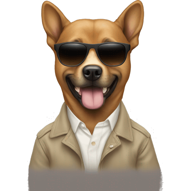 Kanye as a dog with freaky sunglasses emoji