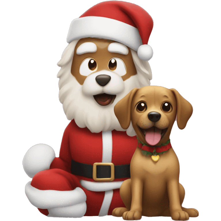 Dog and Santa emoji