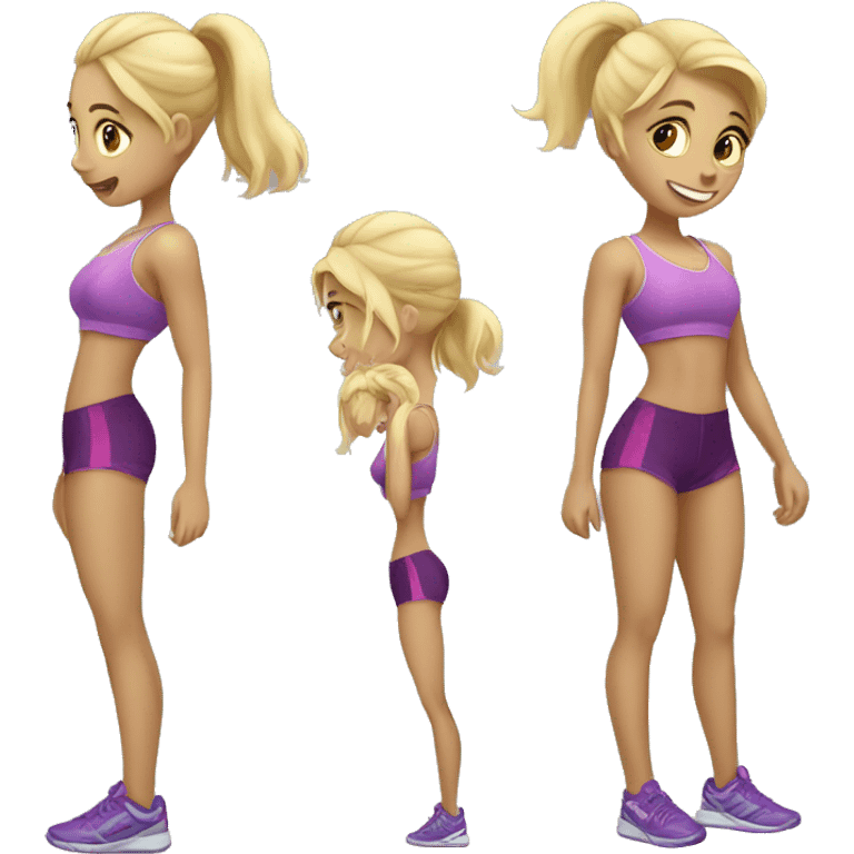 Blonde girl doing gym  emoji