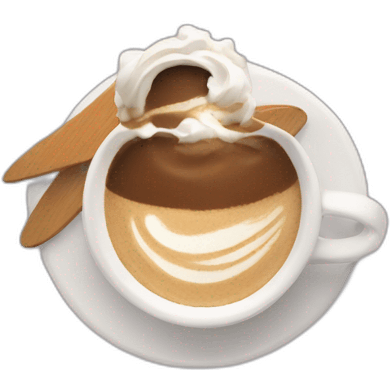 A person surfing in a capuccino  emoji