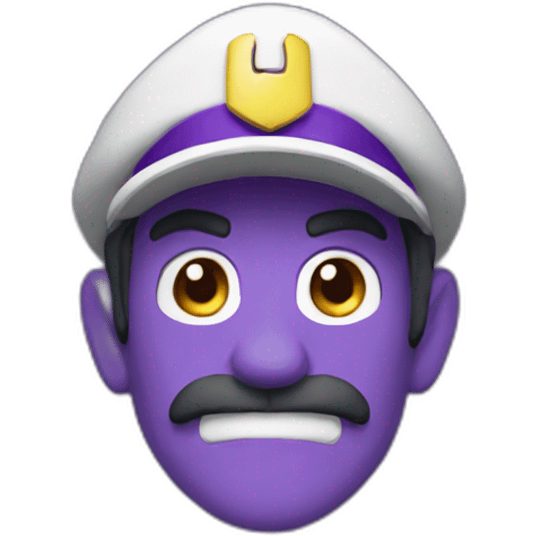 Waluigi with a white pointy hat emoji