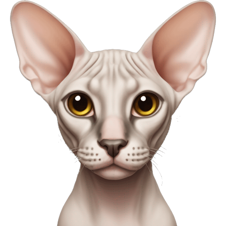 Sphynx cat with dark nose emoji