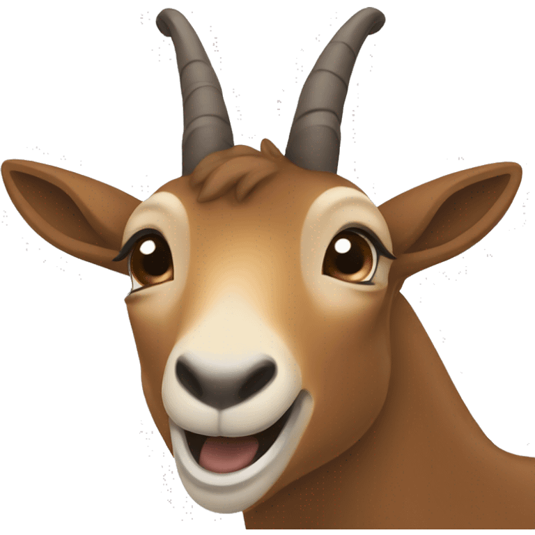 happy smiling brown chamois left hoof pointing up emoji