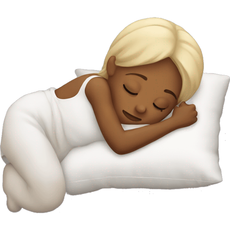 Girl sleeping on a pillow  emoji