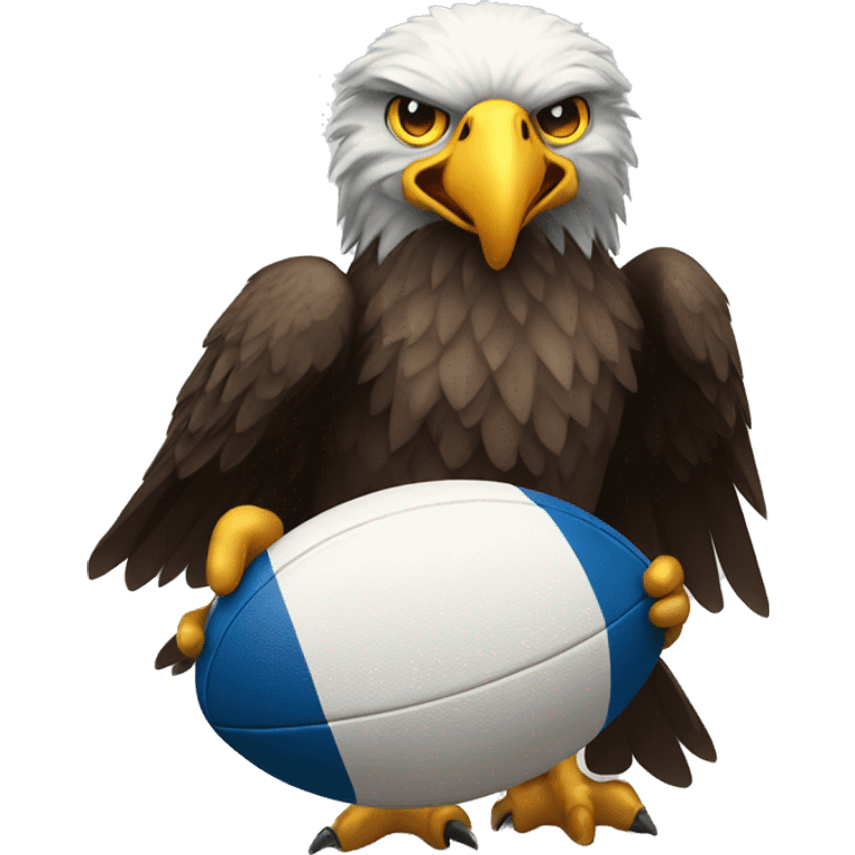 Eagle holding a rugby ball emoji