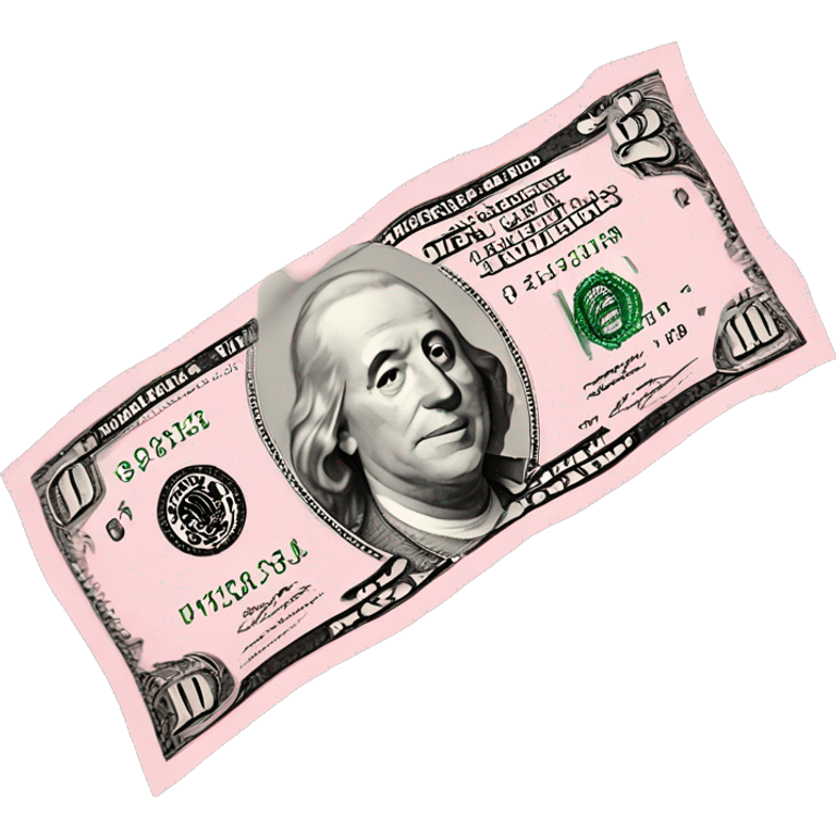 realistic light pink dollar-bill emoji