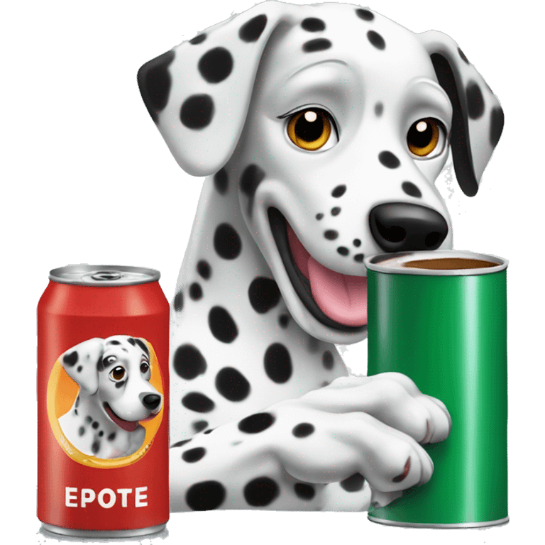 Dalmatian dog drinking espresso out of a can emoji