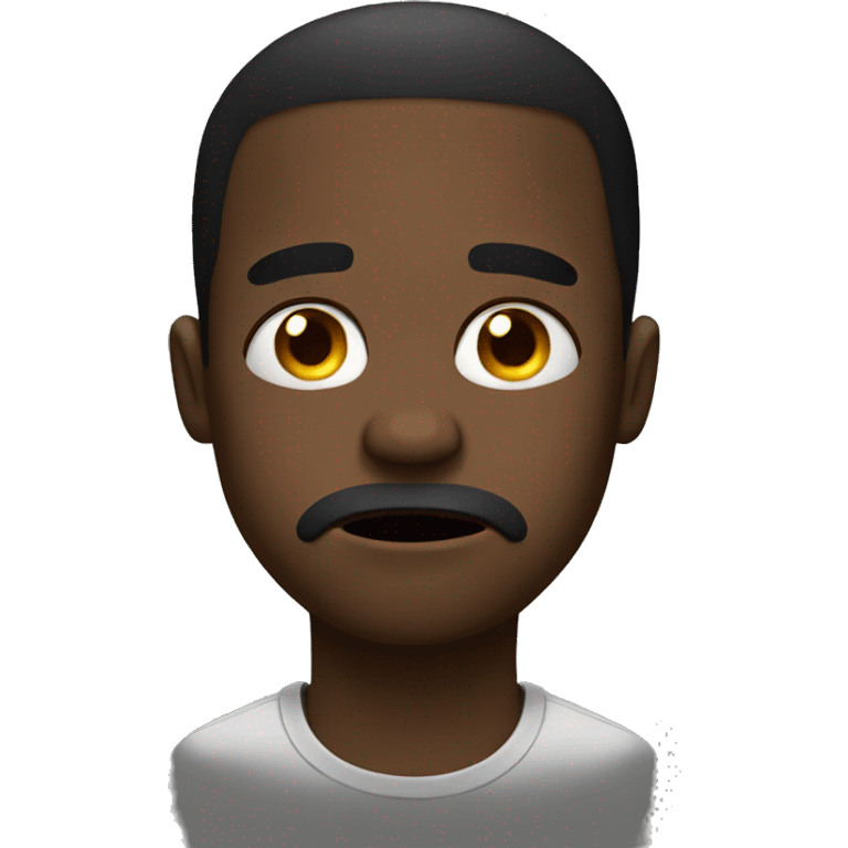 A black man is crying with tears, very sad emoji