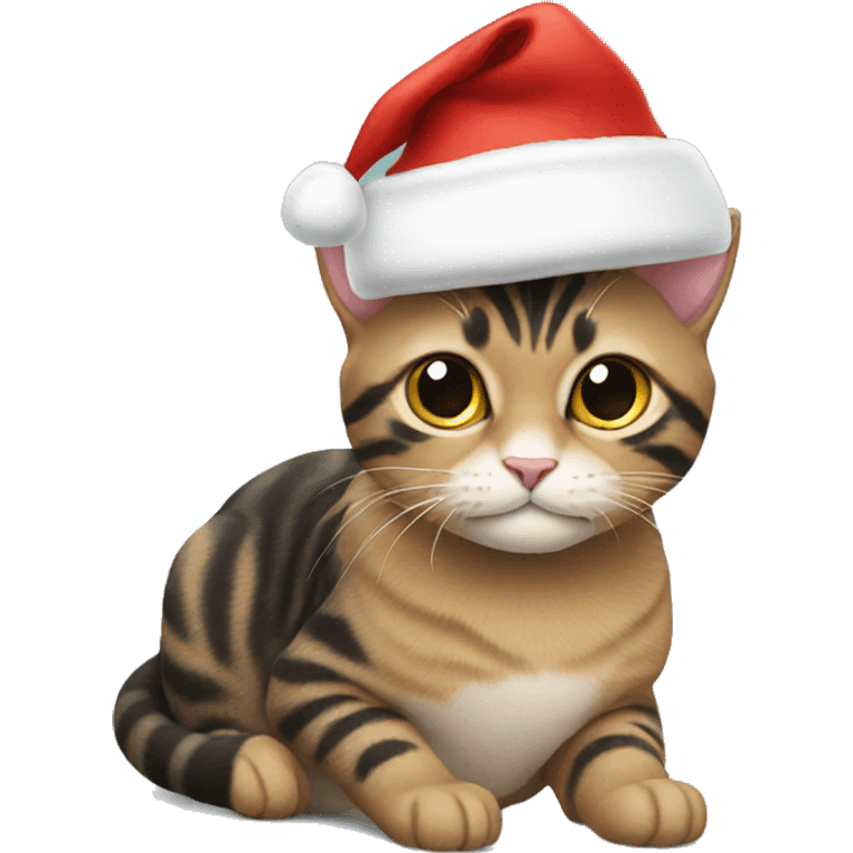 Cat with Christmas hat emoji