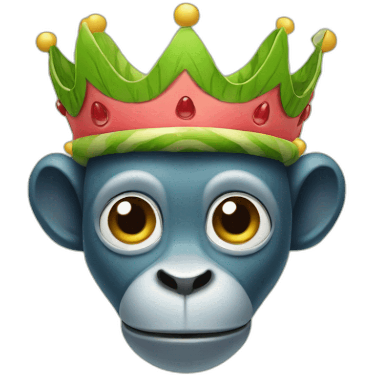 head of monkey watermelon with a crown emoji