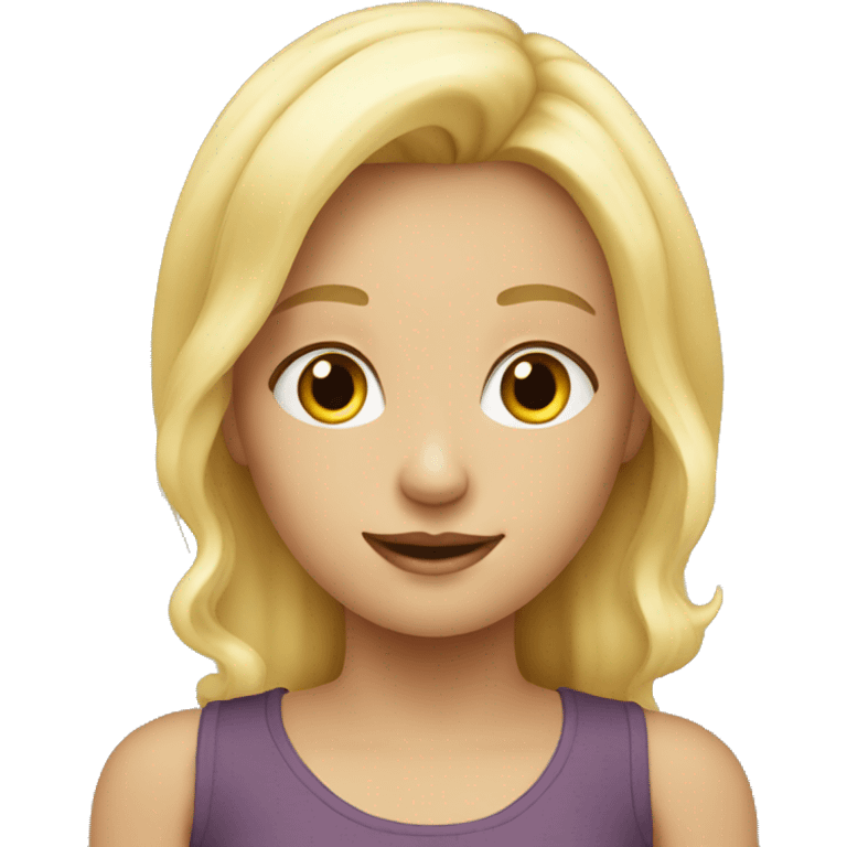 Blonde girl celebrating birthday emoji