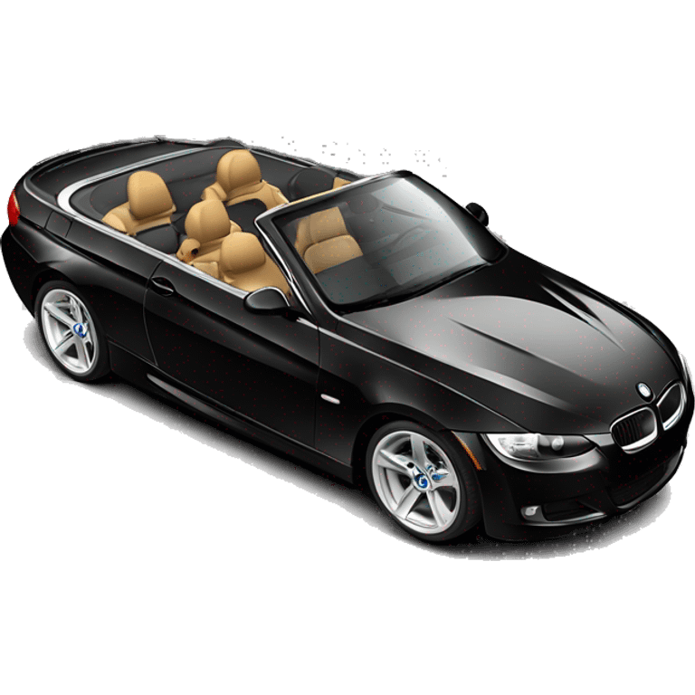 A single black BMW 335i Msport with roof down emoji