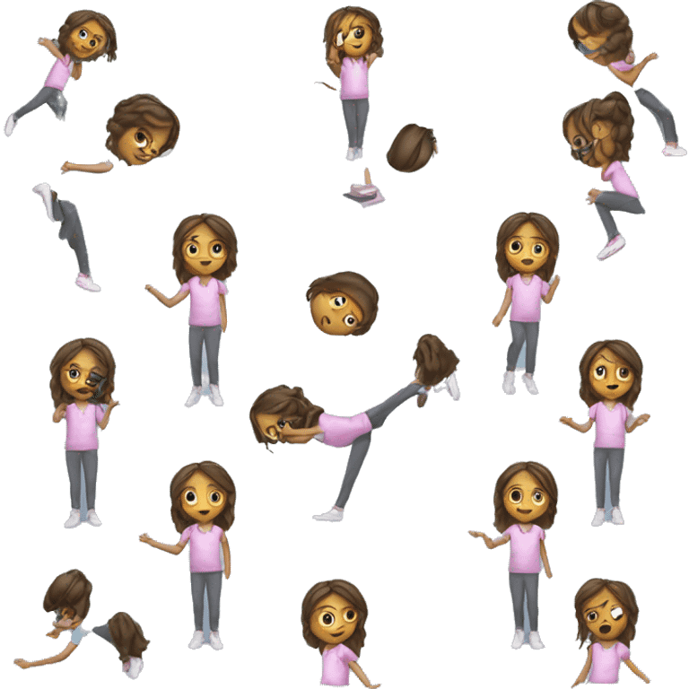 girl doing quadrobics emoji