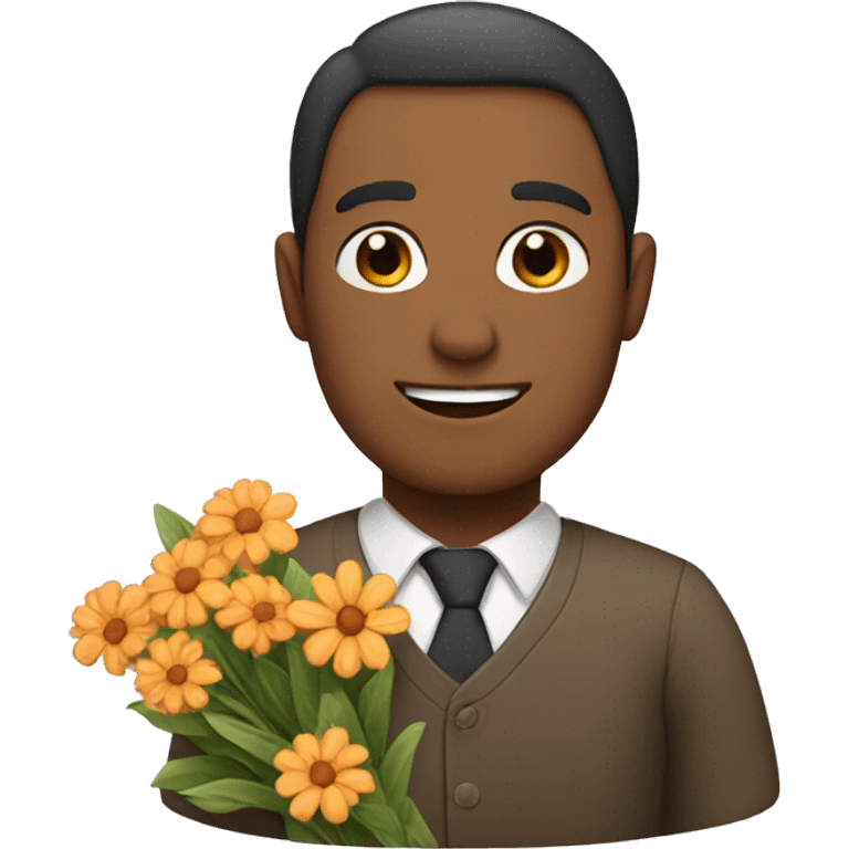 Husband with flowers  emoji