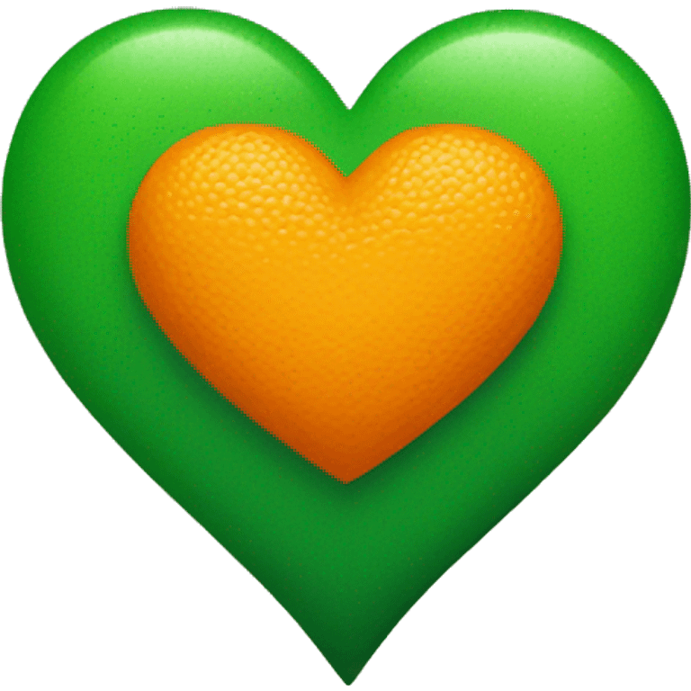 orange and green heart emoji