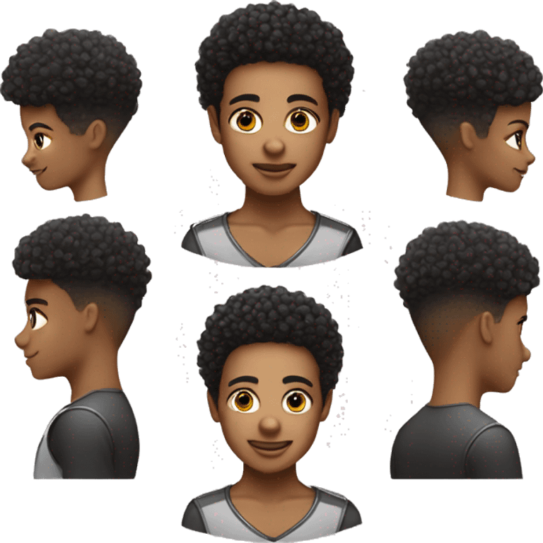 create a light skin with taper fade and afro emoji