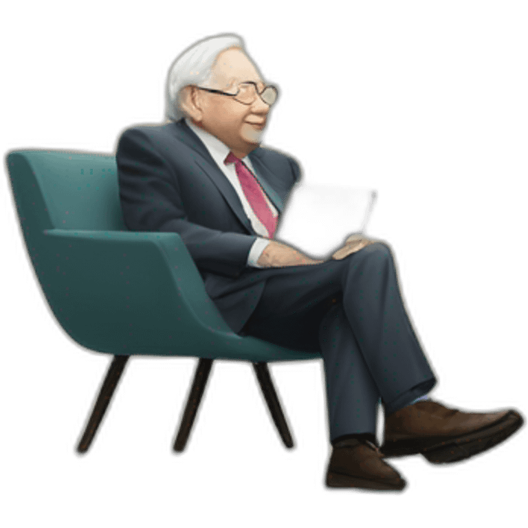 money raining from the sky and warren Buffett waiting while watching at the sky emoji