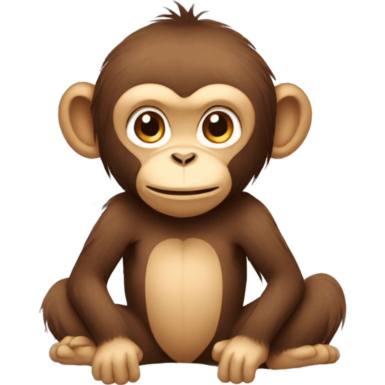 Sitting Monkey with hair emoji