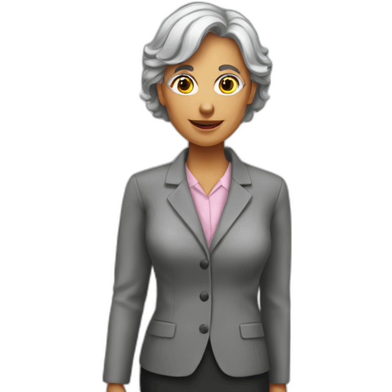 Grey hairs lady teacher standing emoji