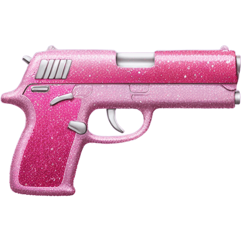 Pink ombre gun with glitter  emoji