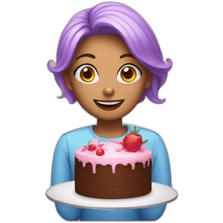 girl with cake emoji