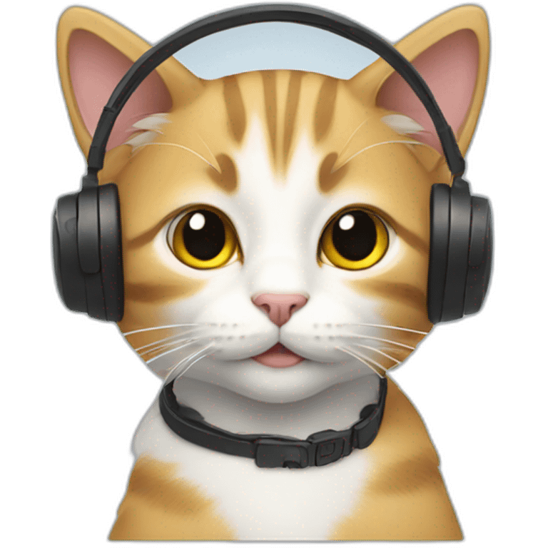 cat wearing a headset emoji