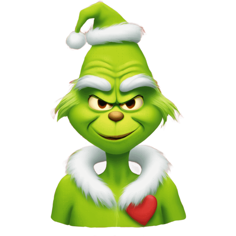 Grinch with red hearts emoji