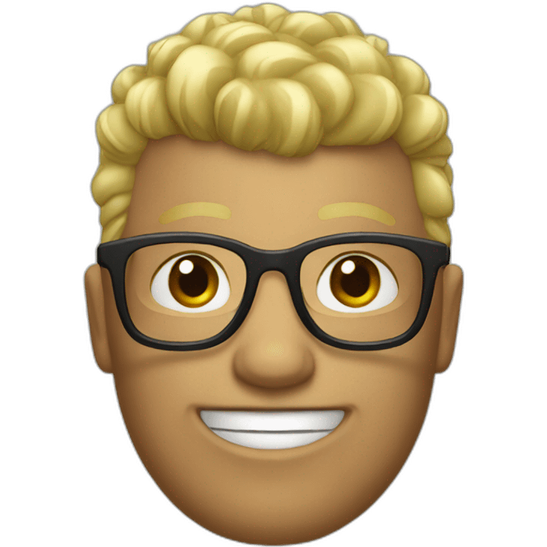 guy with glasses and blonde mohawk emoji